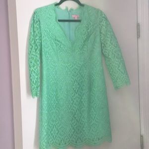 Green lace dress